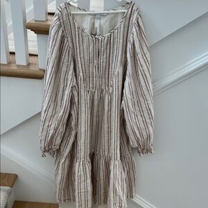 Elizabeth and James Cream and Red Striped Dress